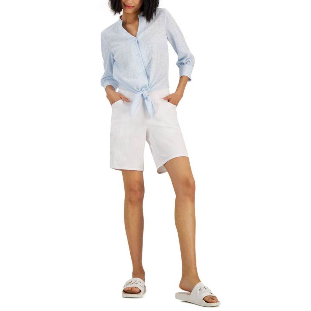 INC International Concepts Womens Tie Hem Button Down Top